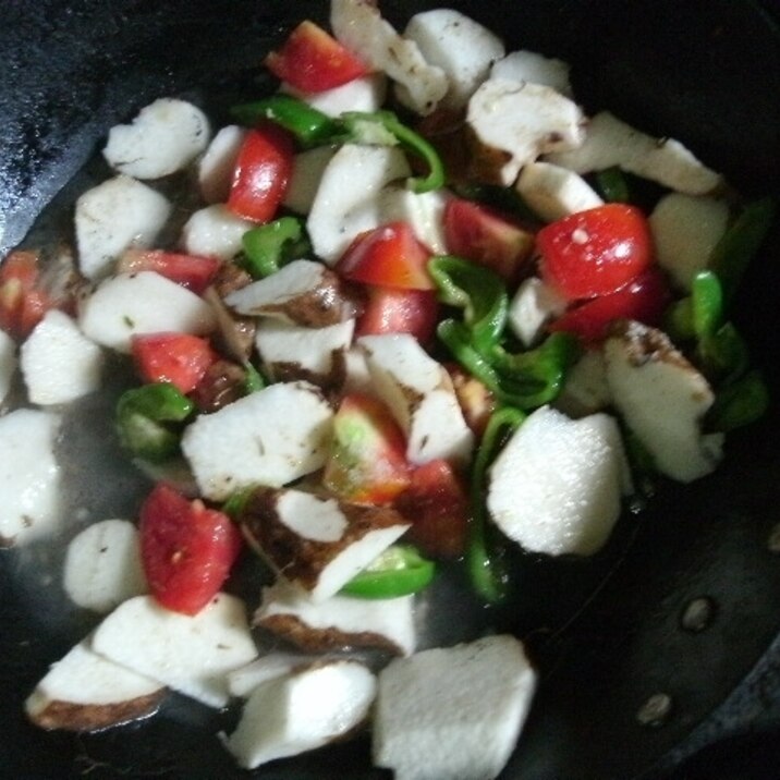 長芋とトマトのピリ辛煮
